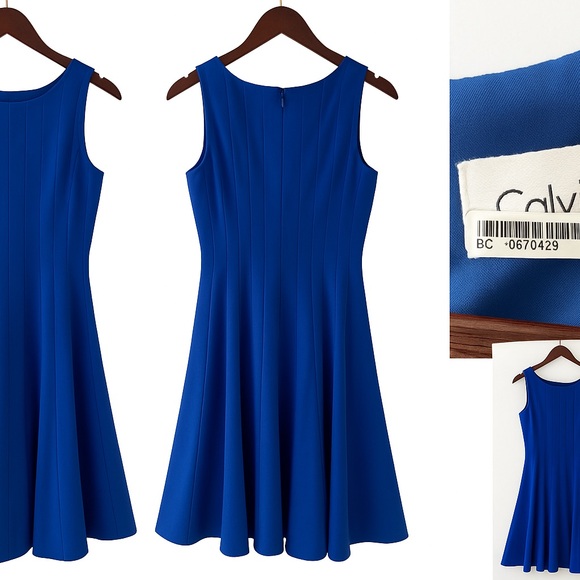 Calvin Klein Royal Blue A-Line Dress - Picture 1 of 1
